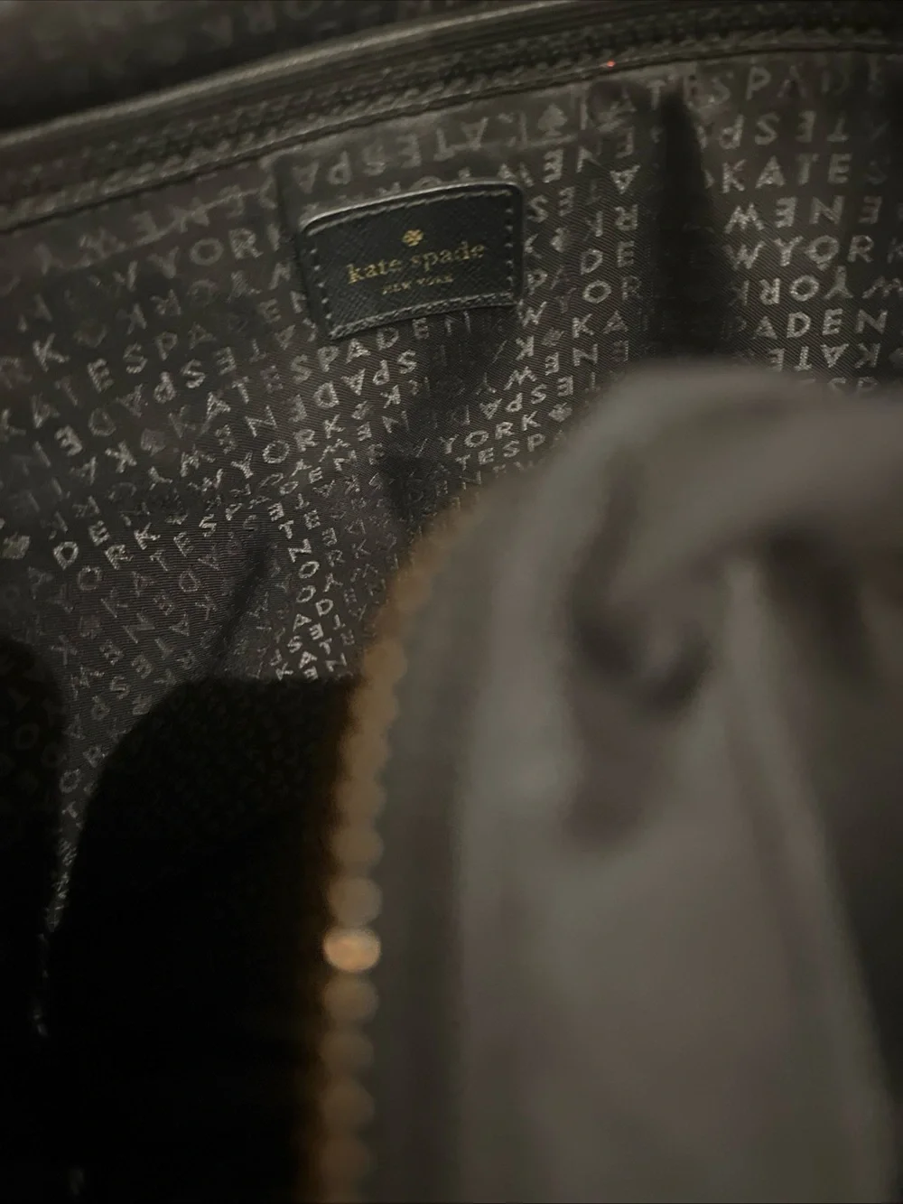 kate spade new york Black Zip Backpack Gold Hardware Front Zip Pocket Pockets